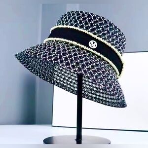 NEW Casual M Geometric Straw Bucket Hat